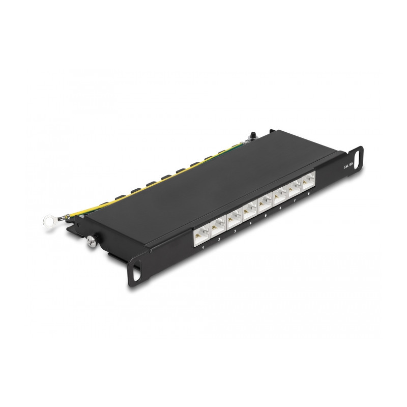 Delock 10″ Patchpanel 8 Port Cat.6A 0,5 HE schwarz