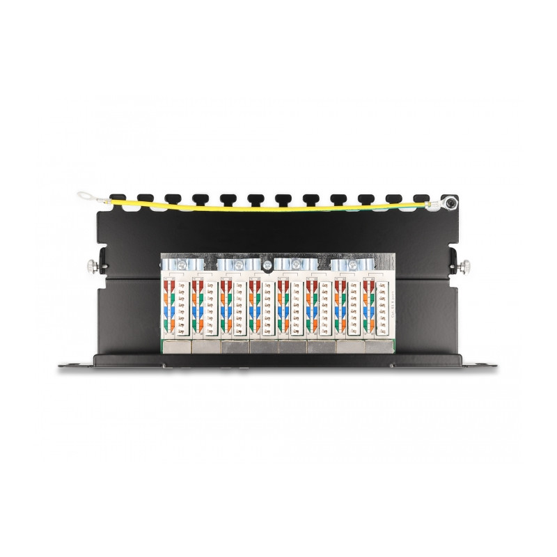 Delock 10″ Patchpanel 8 Port Cat.6A 0,5 HE schwarz