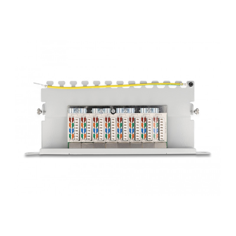 Delock 10″ Patchpanel 8 Port Cat.6A 0,5 HE grau