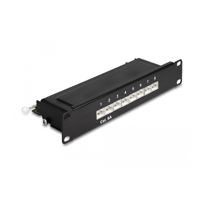 Delock 10″ Patchpanel 8 Port Cat.6A 1 HE schwarz