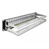 Delock 19″ Keystone Patchpanel 48 Port mit Entlastungsschienen 2 HE schwarz