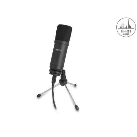 Delock Professionelles USB Kondensator Mikrofon 24 Bit / 192 kHz für PC und Notebook