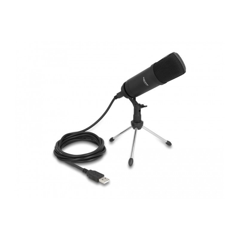 Delock Professionelles USB Kondensator Mikrofon 24 Bit / 192 kHz für PC und Notebook
