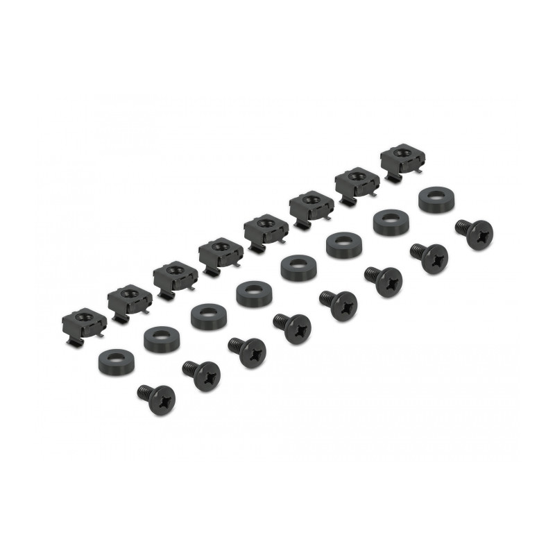 Delock 19″ Tragschiene längenverstellbar 368 - 600 mm für Netzwerkschrank 1 HE schwarz 2 Stück