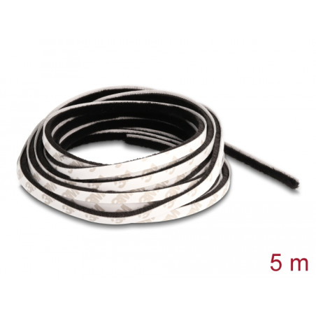 Delock Bürstenstreifen selbstklebend 5 mm - Länge 5 m schwarz