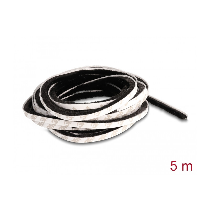 Delock Bürstenstreifen selbstklebend 8 mm - Länge 5 m schwarz