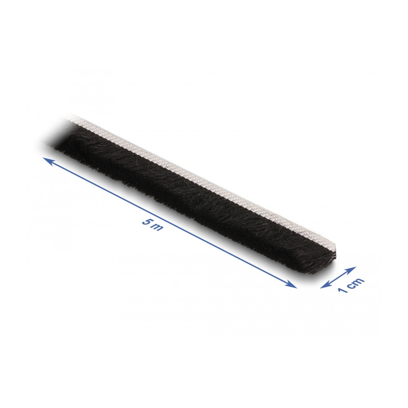 Delock Bürstenstreifen selbstklebend 10 mm - Länge 5 m schwarz