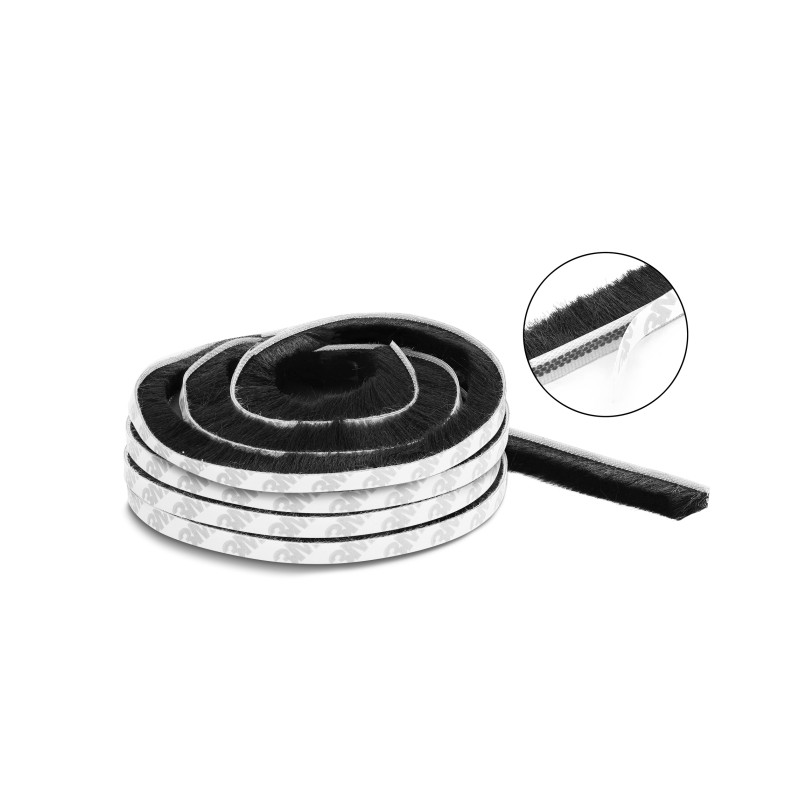 Delock Bürstenstreifen selbstklebend 15 mm - Länge 5 m schwarz