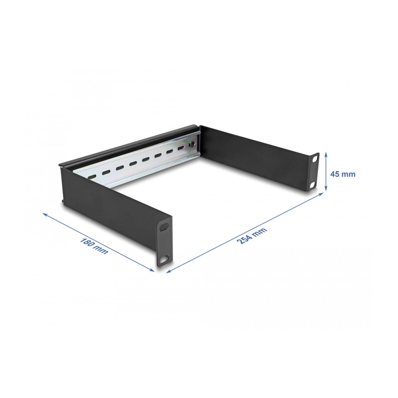 Delock 10″ Hutschienenpanel 1 HE schwarz