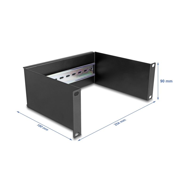 Delock 10″ Hutschienenpanel 2 HE schwarz