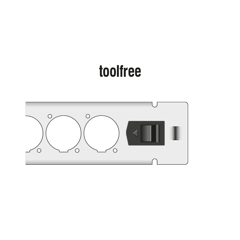 Delock 10″ D-Typ Patchpanel 6 Port werkzeugfrei grau