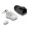 Delock RJ45 Modularer Stecker mit Zugentlastung Cat.6A, Cat.7 und Knickschutztülle 25er Set