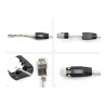 Delock RJ45 Modularer Stecker mit Zugentlastung Cat.6A, Cat.7 und Knickschutztülle 25er Set