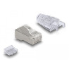Delock RJ45 Modularer Stecker mit gebogener Rastnase Cat.6 und Knickschutztülle 50er Set
