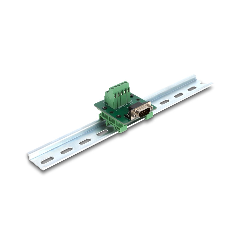 Delock D-Sub 9 Pin Stecker zu Terminalblock für Hutschiene