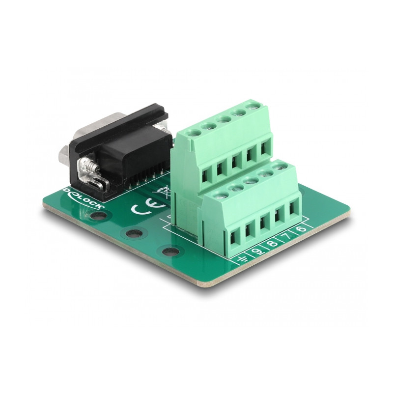 Delock D-Sub 9 Pin Stecker zu Terminalblock für Hutschiene