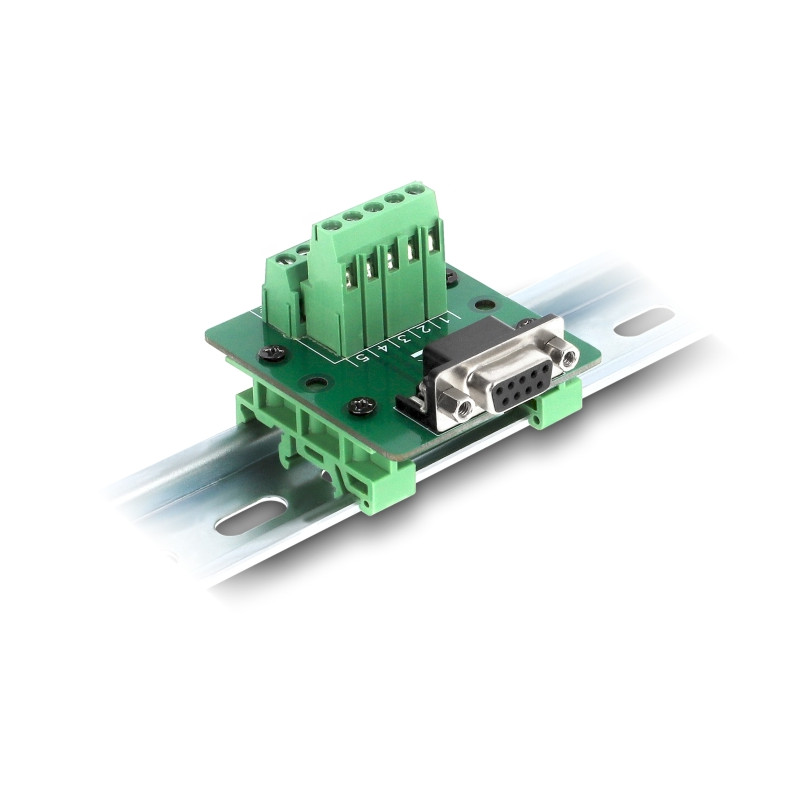 Delock D-Sub 9 Pin Buchse zu Terminalblock für Hutschiene