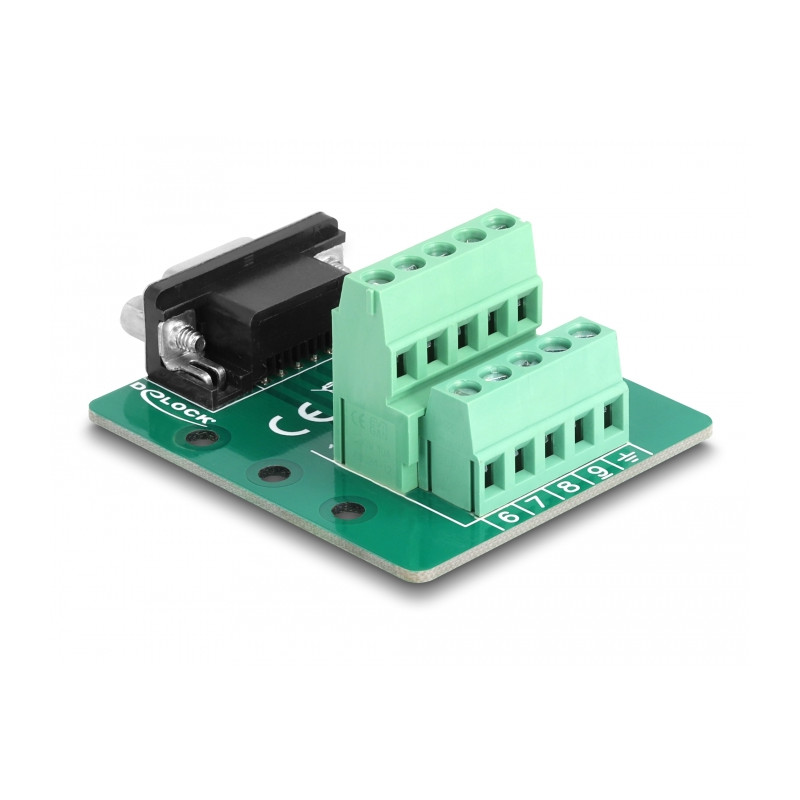 Delock D-Sub 9 Pin Buchse zu Terminalblock für Hutschiene