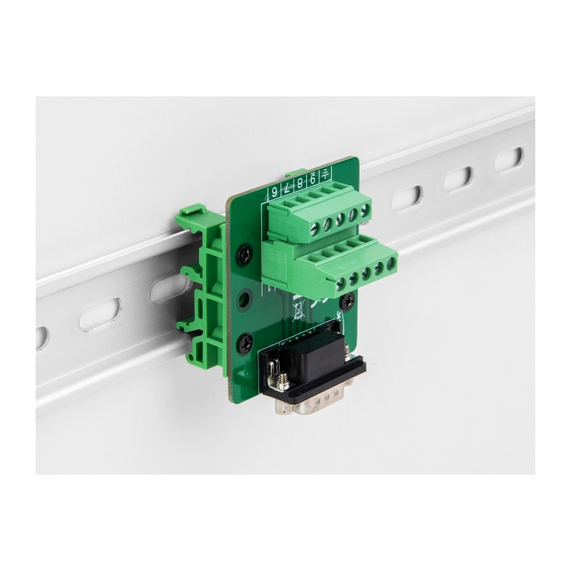 Delock D-Sub 9 Pin Buchse zu Terminalblock für Hutschiene