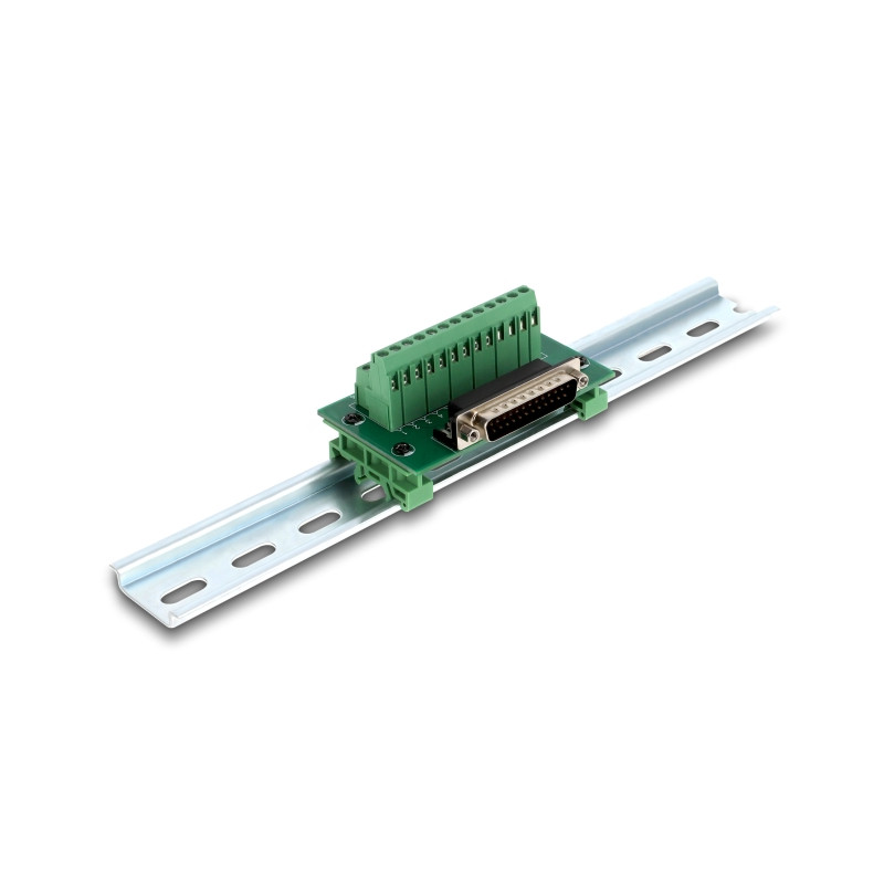 Delock D-Sub 25 Pin Stecker zu Terminalblock für Hutschiene