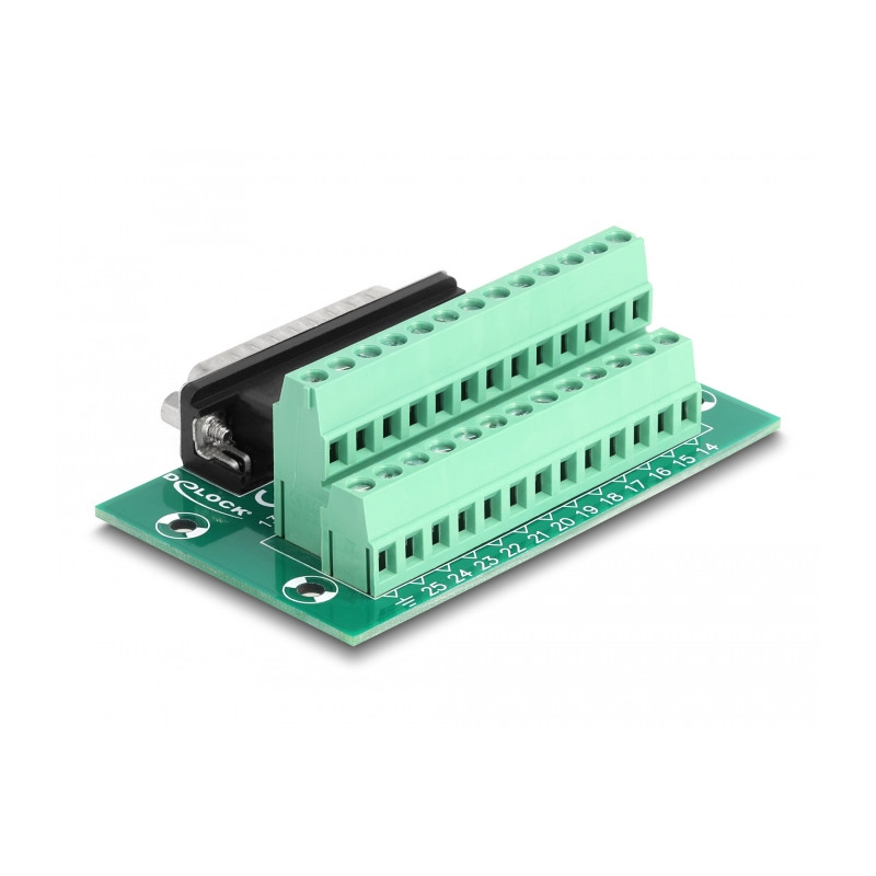 Delock D-Sub 25 Pin Stecker zu Terminalblock für Hutschiene