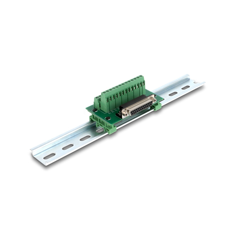 Delock D-Sub 25 Pin Buchse zu Terminalblock für Hutschiene