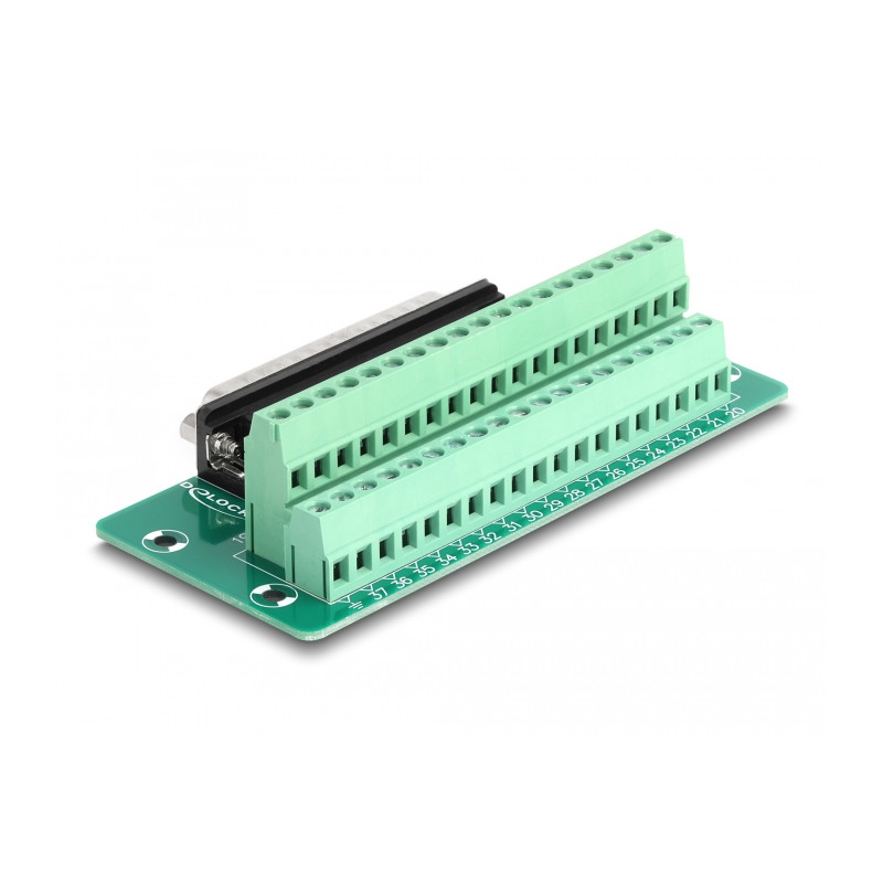 Delock D-Sub 37 Pin Stecker zu Terminalblock für Hutschiene