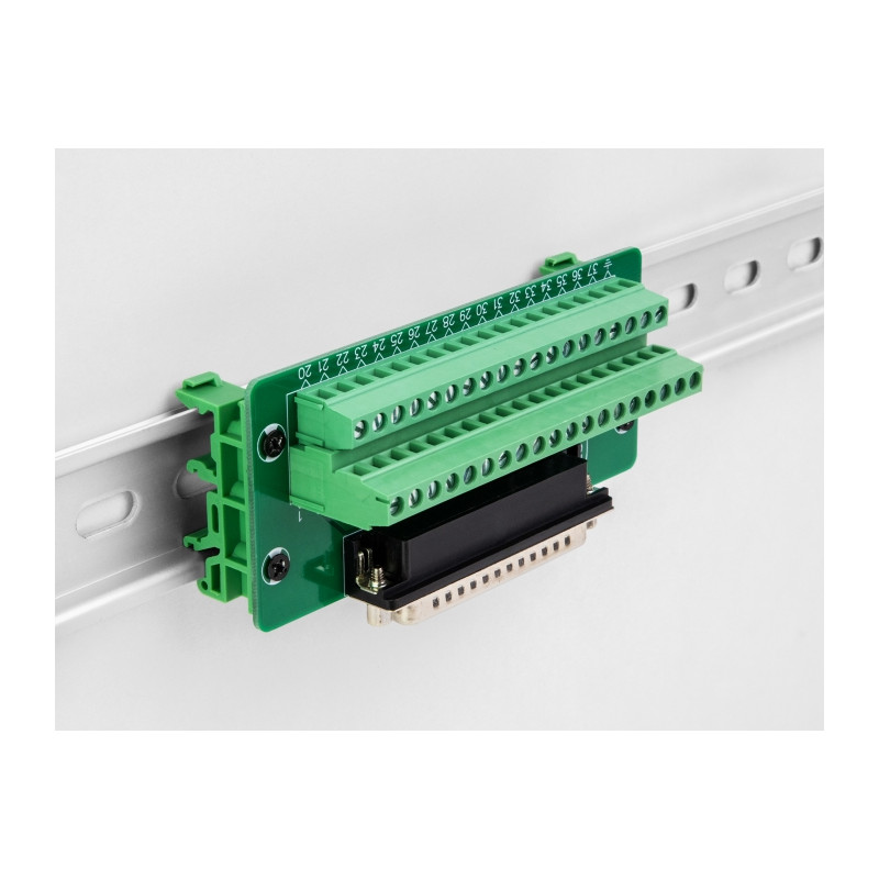 Delock D-Sub 37 Pin Stecker zu Terminalblock für Hutschiene