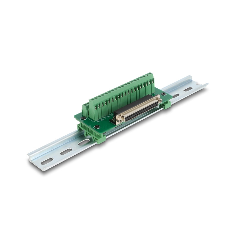Delock D-Sub 37 Pin Buchse zu Terminalblock für Hutschiene