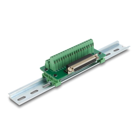 Delock D-Sub 37 Pin Buchse zu Terminalblock für Hutschiene