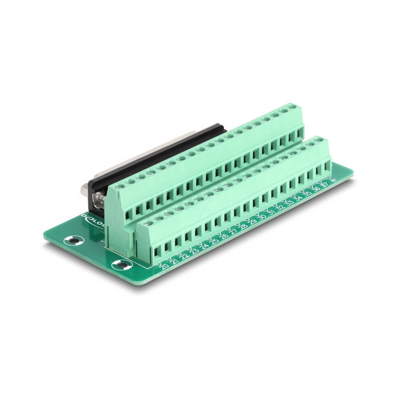 Delock D-Sub 37 Pin Buchse zu Terminalblock für Hutschiene