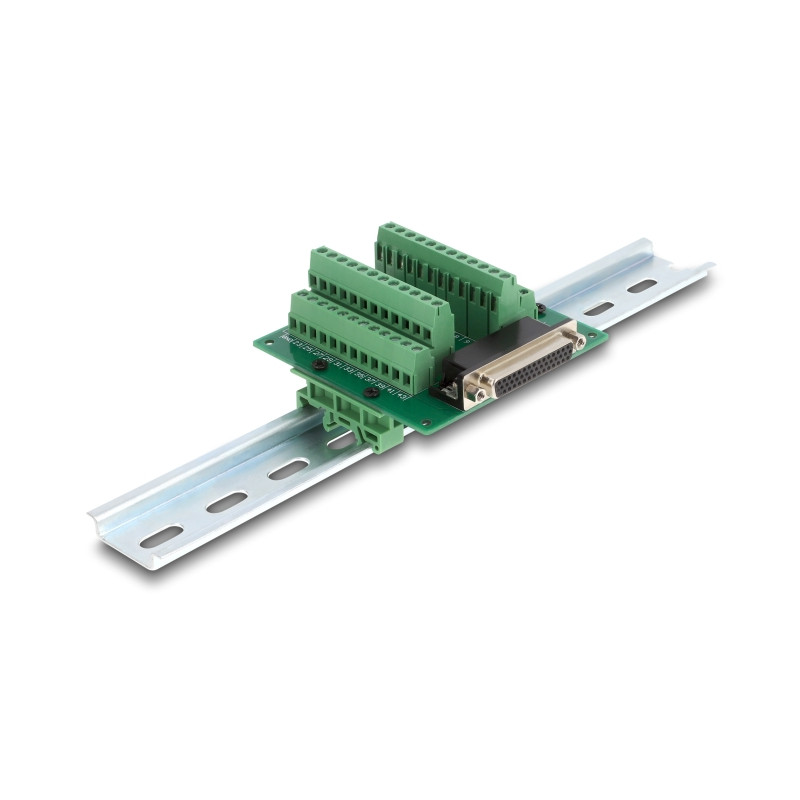 Delock D-Sub HD 44 Pin Buchse zu Terminalblock für Hutschiene