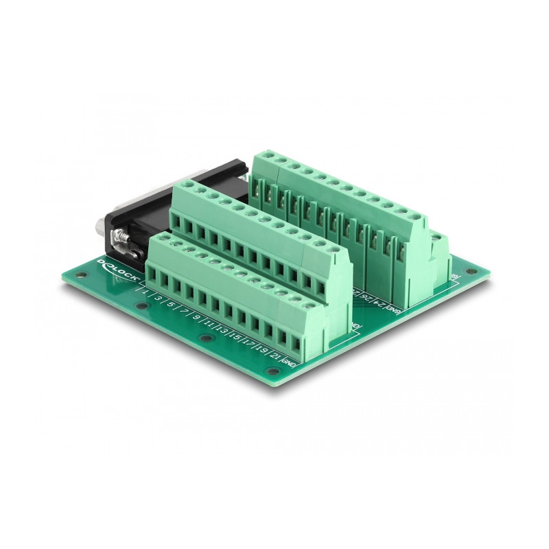 Delock D-Sub HD 44 Pin Buchse zu Terminalblock für Hutschiene