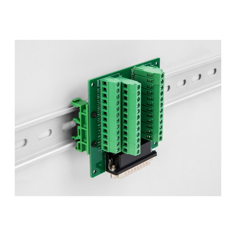 Delock D-Sub HD 44 Pin Buchse zu Terminalblock für Hutschiene