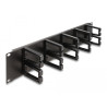 Delock 19″ Kabelmanagement Rangierpanel mit 10 Kunststoffbügel 2 HE schwarz