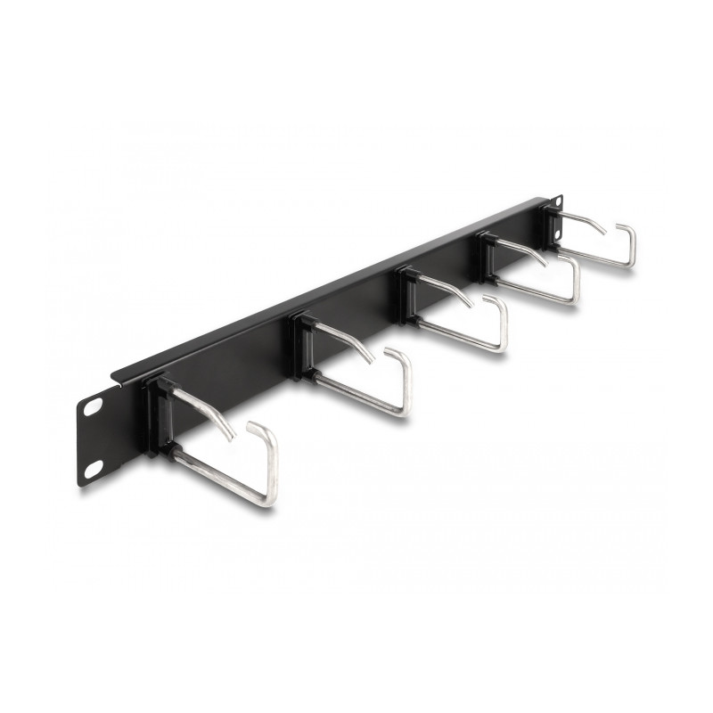 Delock 19″ Kabelmanagement Rangierpanel mit 5 Metallbügel 1 HE schwarz
