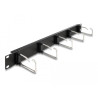 Delock 19″ Kabelmanagement Rangierpanel mit 5 Metallbügel 1 HE schwarz