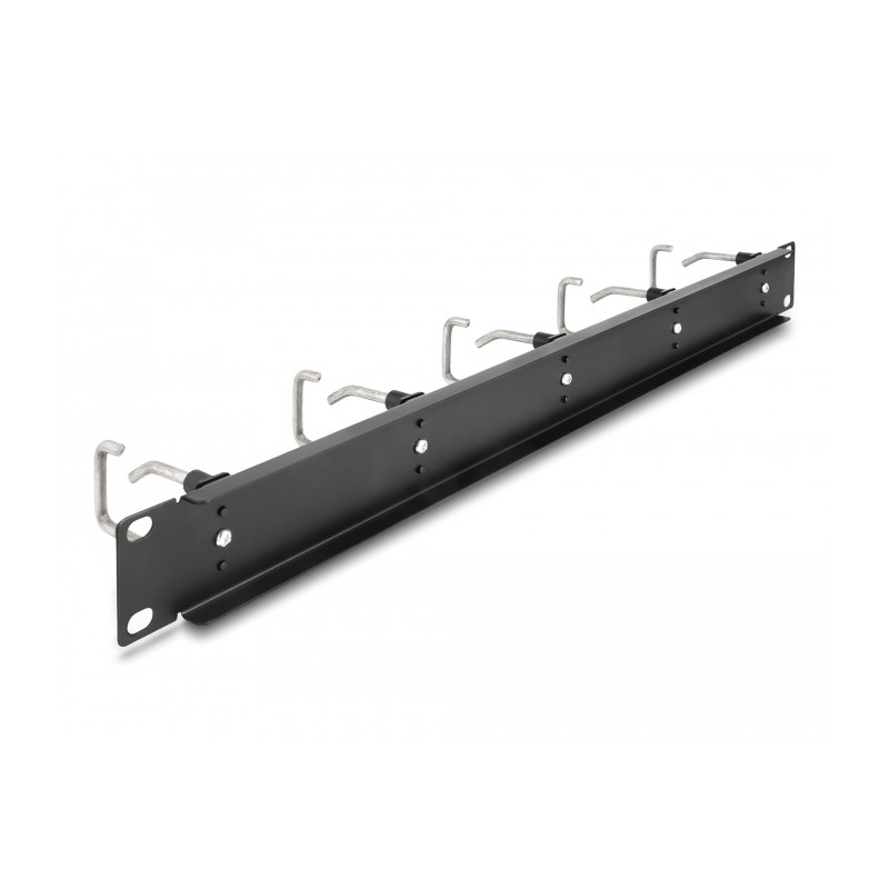 Delock 19″ Kabelmanagement Rangierpanel mit 5 Metallbügel 1 HE schwarz