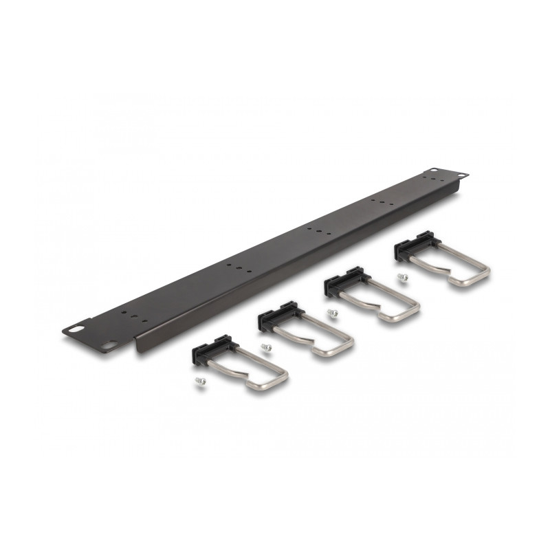Delock 19″ Kabelmanagement Rangierpanel mit 5 Metallbügel 1 HE schwarz