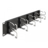 Delock 19″ Kabelmanagement Rangierpanel mit 10 Metallbügel 2 HE schwarz