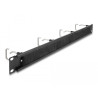 Delock 19″ Kabelmanagement Bürstenleiste mit 4 Metallbügel 1 HE schwarz