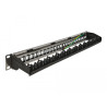 Delock 19″ Keystone Patchpanel 24 Port mit Kabelbefestigungsschiene, Beschriftungsfeld und Staubschutz 1 HE schwarz