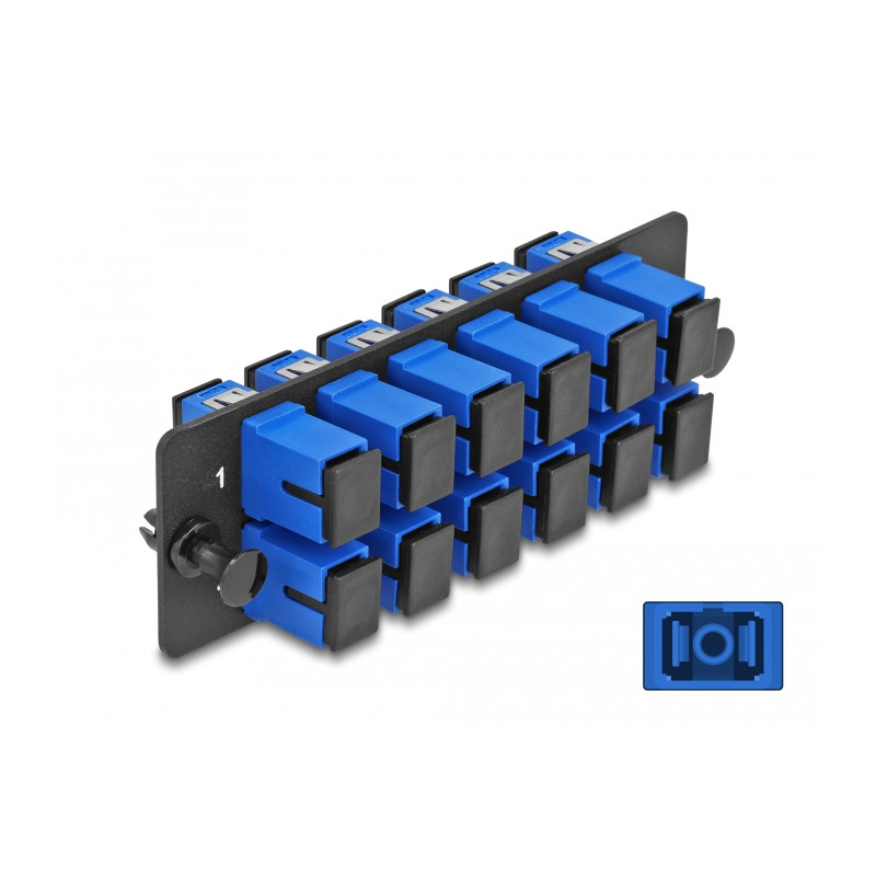 Delock LWL Adapter Panel SC Simplex UPC 12 Port blau