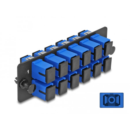 Delock LWL Adapter Panel SC Simplex UPC 12 Port blau