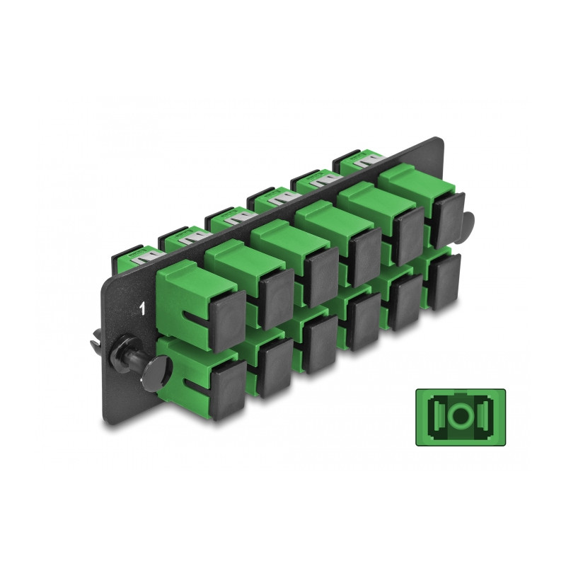 Delock LWL Adapter Panel SC Simplex APC 12 Port grün