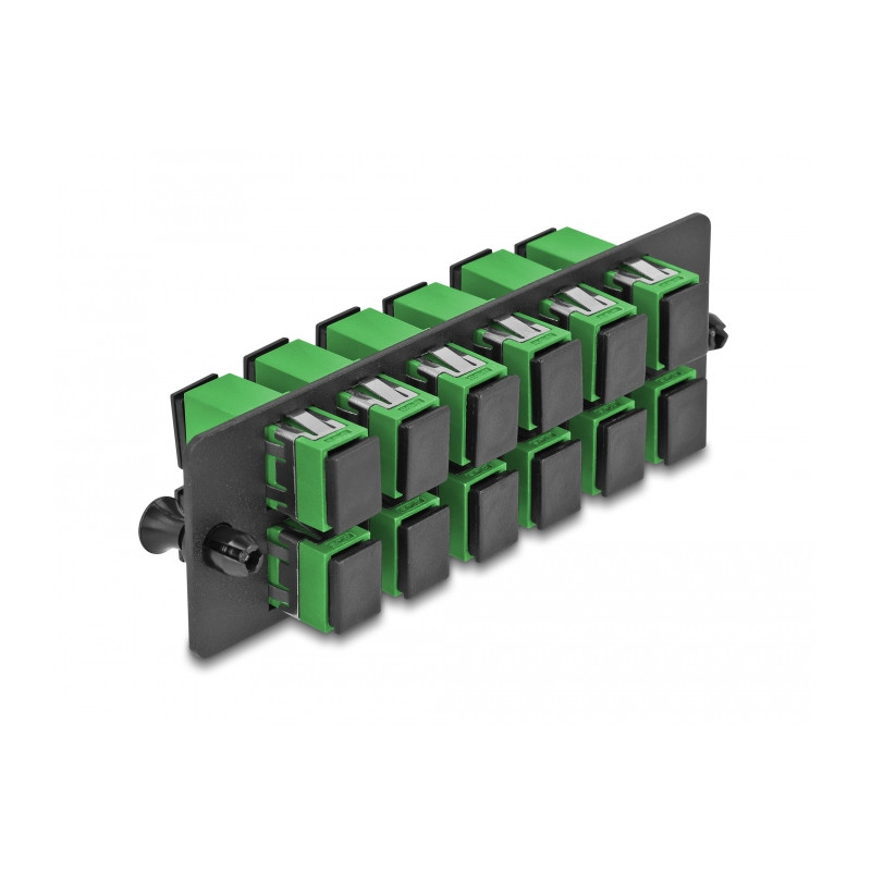Delock LWL Adapter Panel SC Simplex APC 12 Port grün