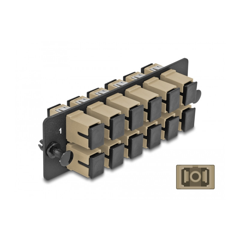 Delock LWL Adapter Panel SC Simplex OM1 / OM2 12 Port beige