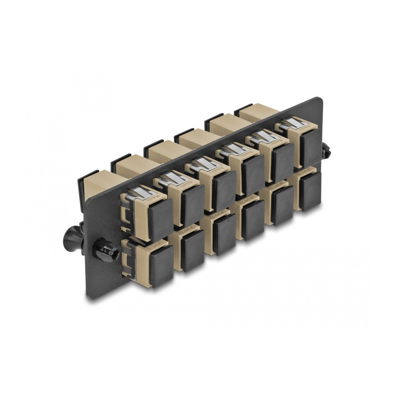 Delock LWL Adapter Panel SC Simplex OM1 / OM2 12 Port beige