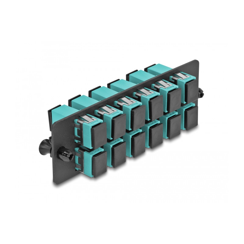 Delock LWL Adapter Panel SC Simplex OM4 12 Port aqua