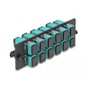 Delock LWL Adapter Panel SC Simplex OM4 12 Port aqua